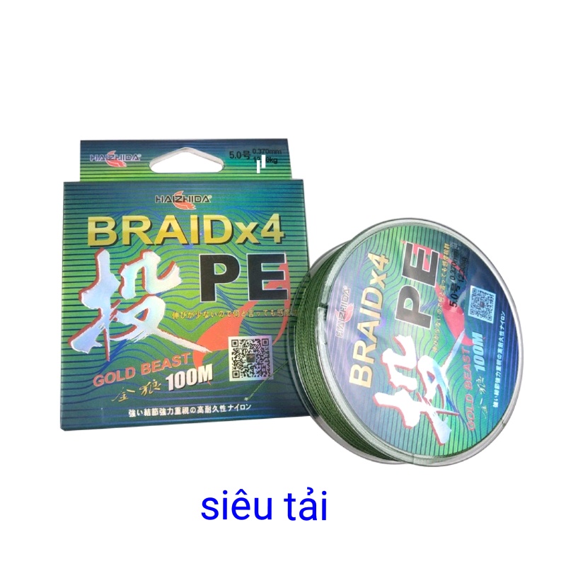 Dây dù câu cá BRAID x4 tải cá 42kg siêu tải