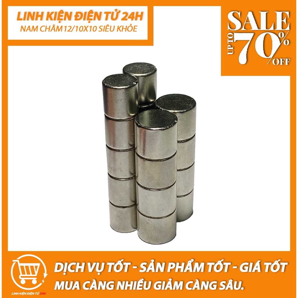 Nam châm 10x10mm, 12x10mm siêu khỏe