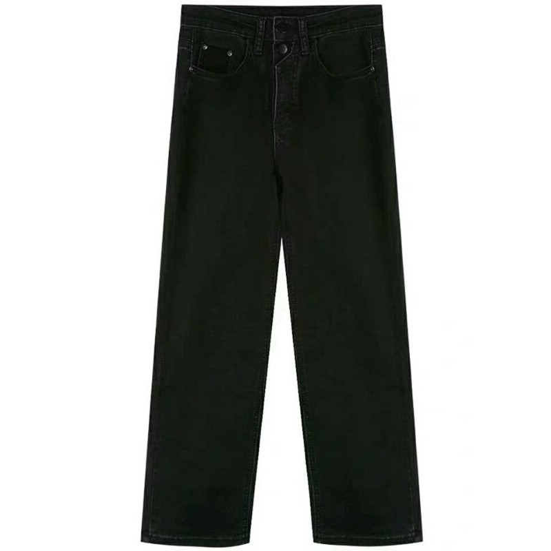 Quần jeans lưng cao hai cúc