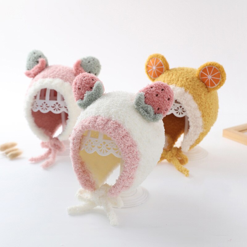 Mũ Beanie Vải Lông Mềm Mại Giữ Ấm Thời Trang Mùa Đông Cho Bé Trai Và Gái