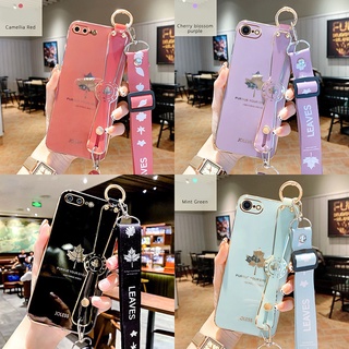 Điện thoại mềm họa tiết lá phong có dây đeo tay casing for iphone 6 plus case 6s plus case iphone 7 plus case iphone 8 plus cassing iphone x xs max cases iphone xr se luxury wrist strap 6d cute maple leaf soft silicone rubber phone case with gift lanyard