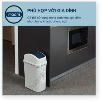 Thùng Rác Nhựa Nắp Lật Inochi 15 Lít Rất Đẹp Làm Sọt Rác Văn Phòng, Khách Sạn, Đựng Rác Gia Đình, Để Bàn Trong Nhà