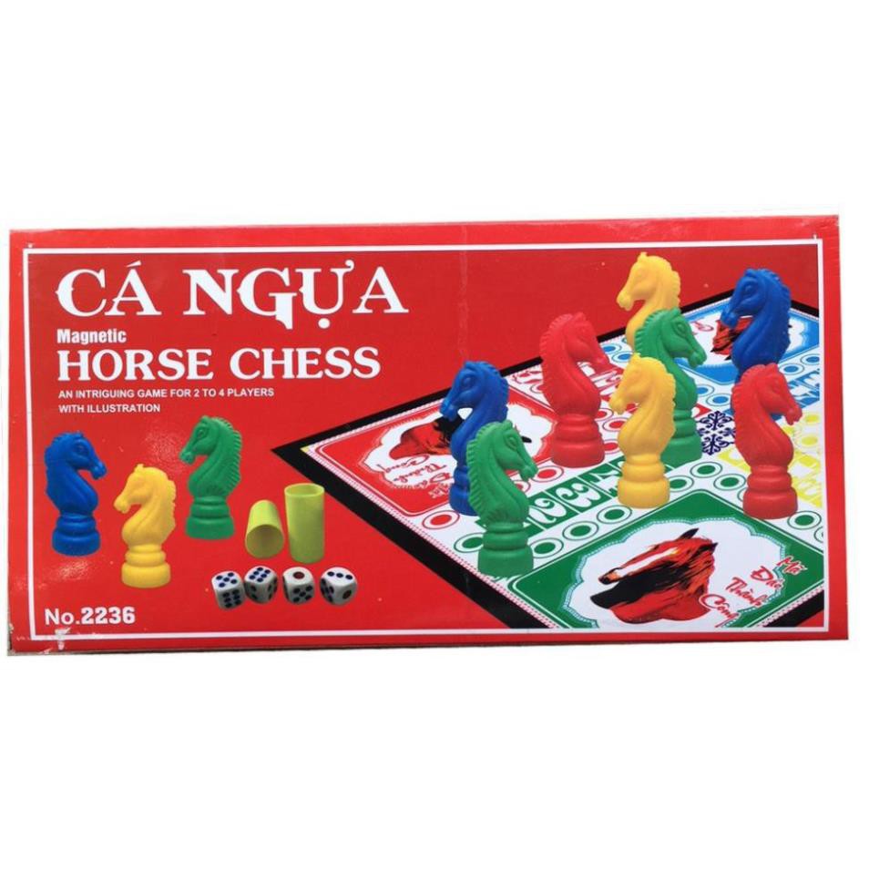 Bộ bàn cờ Cá Ngựa, Cờ vua nam châm 28 cm x 28 cm hàng chuẩn