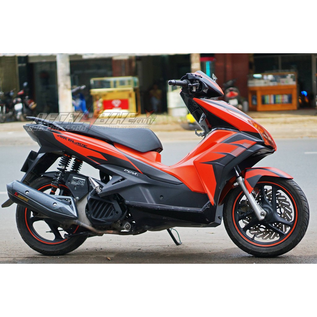 Tem trùm xe Air Blade 125 Black-Orange