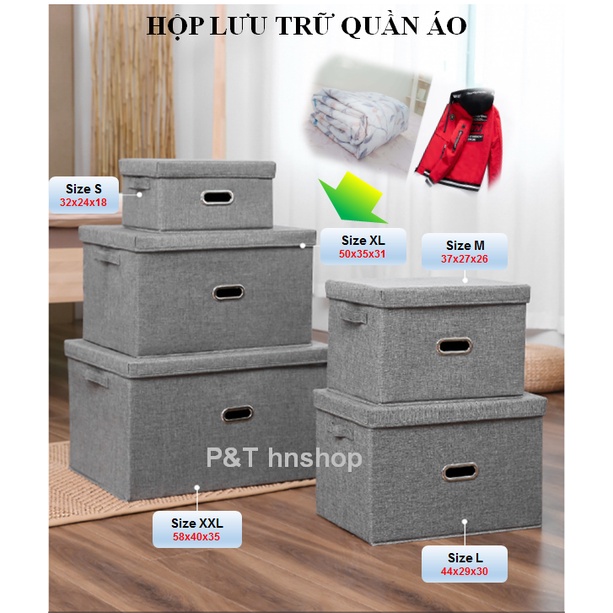 Hộp Vải Đựng Quần Áo Có Thể Giặt Được – Quai Bằng Inox