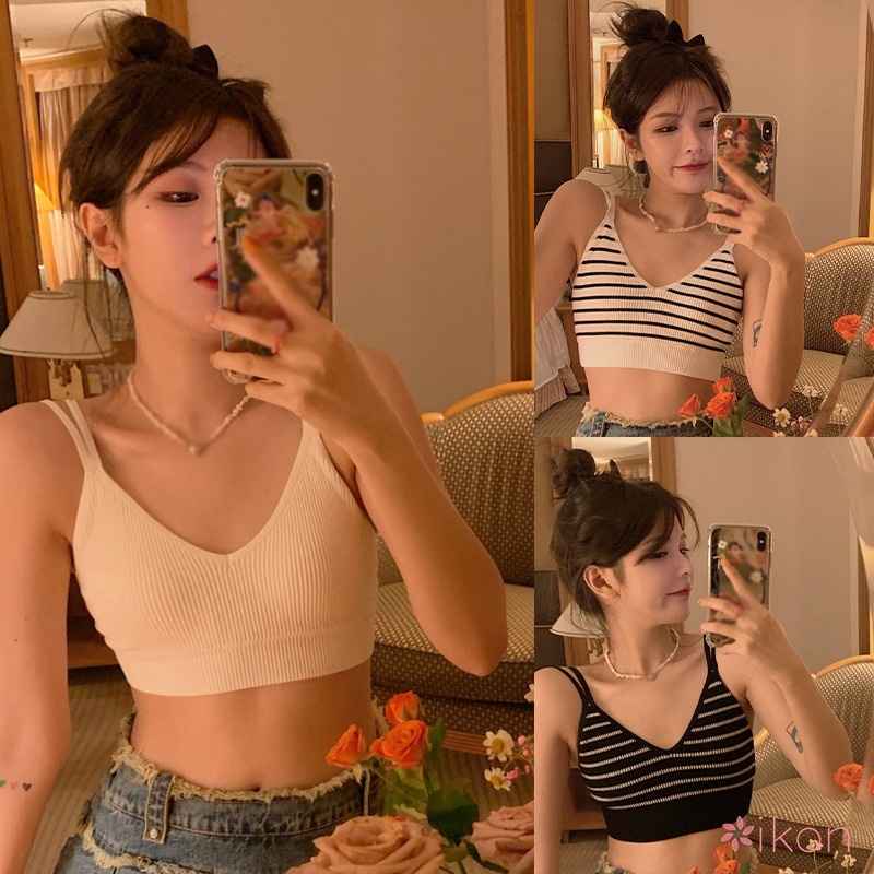 Áo Tank Top Cổ Chữ V Dáng Ôm Có Miếng Đệm Ngực Thời Trang Quyến Rũ Cho Nữ