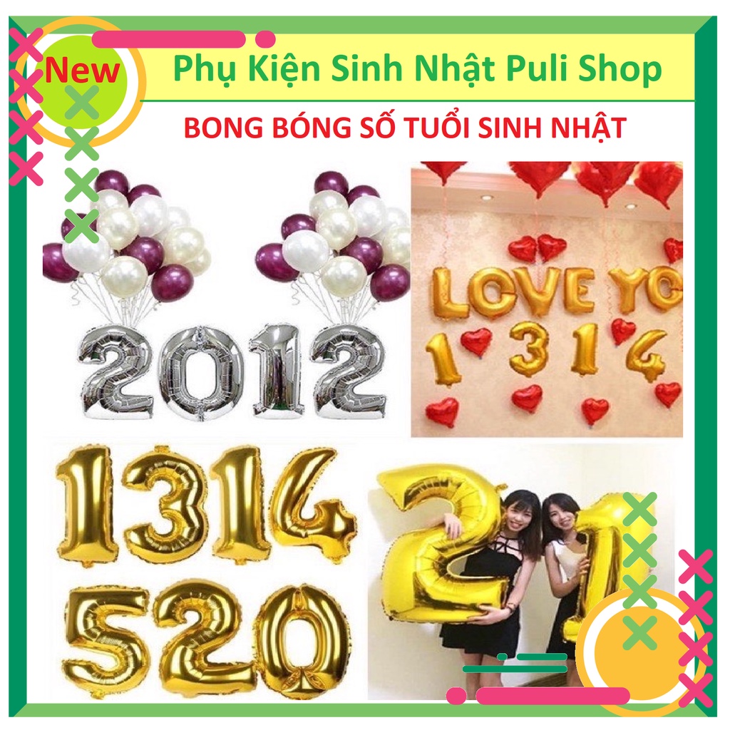 SỐ BONG BONG 65cm TRANG TRÍ SINH NHẬT - PHỤ KIỆN SINH NHẬT