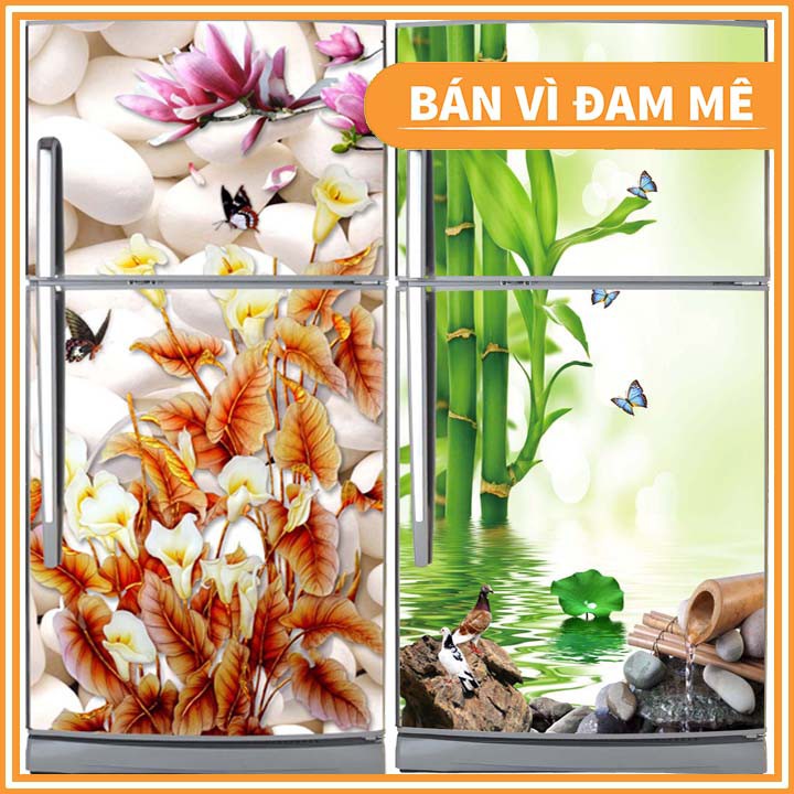 [FREESHIP] 🌱Giấy dán tường tủ lạnh hoạ tiết 3D🌱