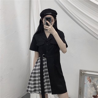[LW ORDER] Set Váy Chữ A Mix Sọc Ulzzang