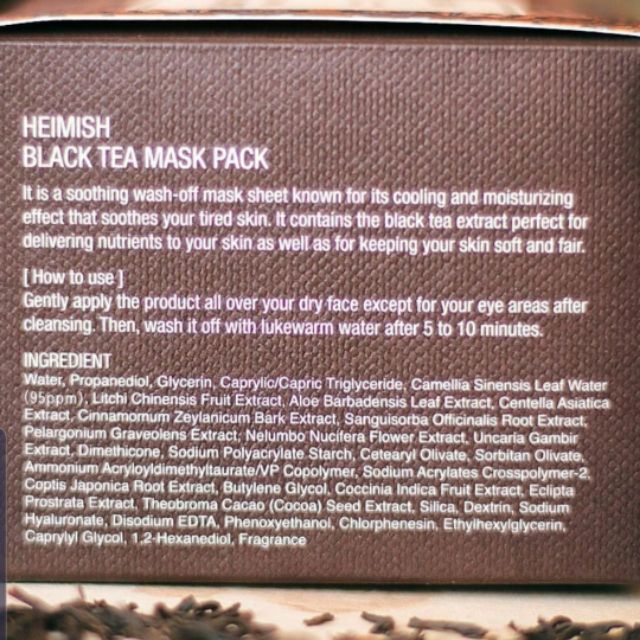 Mặt nạ trà đen HEIMISH BLACK TEA MASK PACK