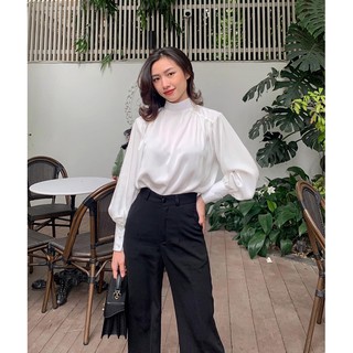 ZIEL Áo tay bồng có dây nơ | Glowy Shirt