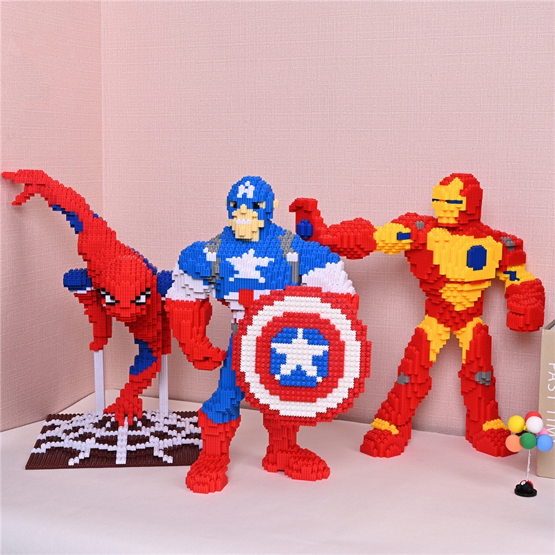 Mô hình lắp ráp SPIDERMAN size LỚN  Hapi Toys - Xếp hình người nhện trong BST Marval