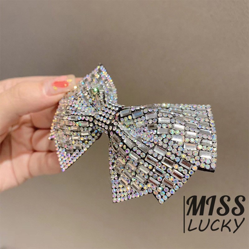 VN Kẹp Tóc Nơ Đính Đá Nhiều Màu Thời Trang Cho Nữ