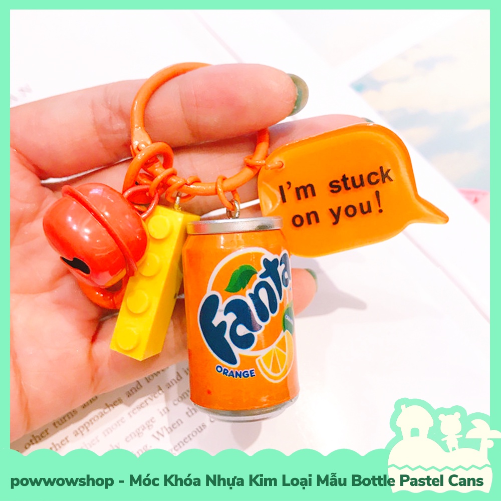 [Sẵn VN - Hỏa Tốc] Móc Khóa Nhựa Kim Loại Nhẹ Mẫu Bottle Pastel Cans Đơn Giản