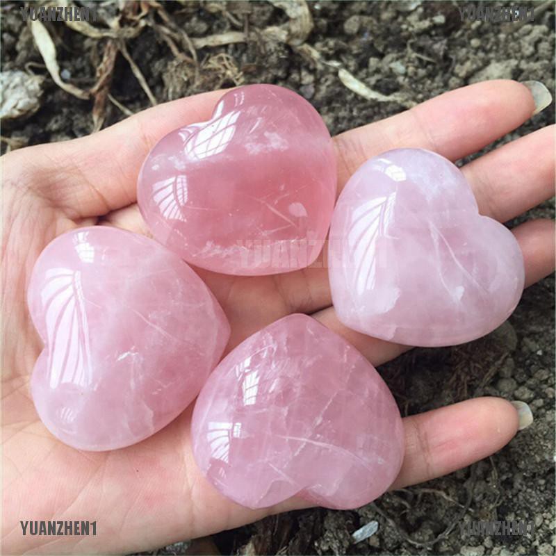 [YUANZHEN1] 1 Đá Thạch Anh Hồng Tự Nhiên Hình Trái Tim