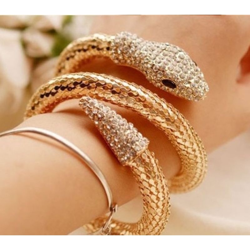 Vòng đeo tay phong cách cổ điển hình rắn. Thời trang Thái Lan độc đáo