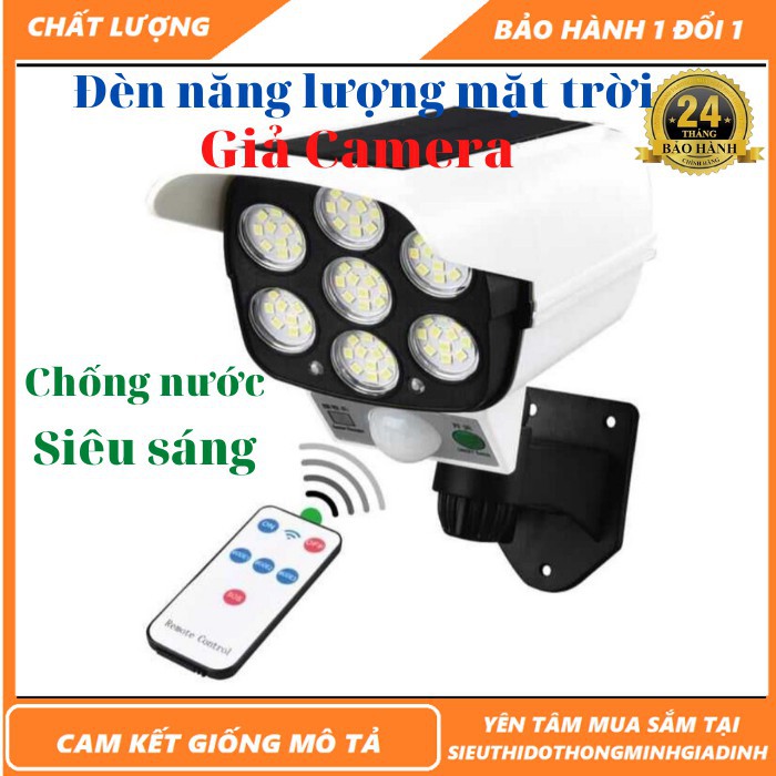 Đèn năng lượng mặt trời cảm ứng tự động BẬT TẮT có điều khiển - Giả camera chống trộm - mới nhất 2020