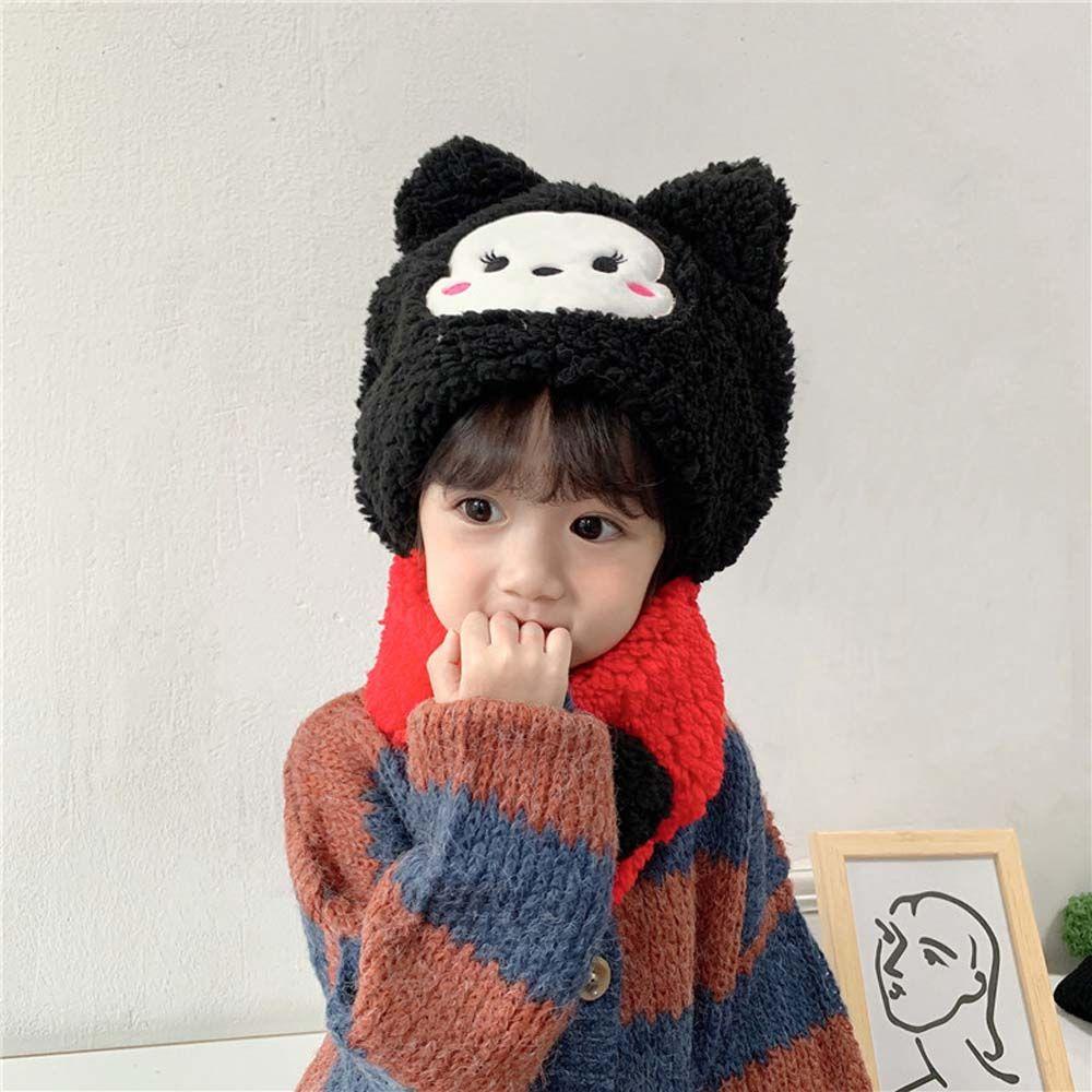 Mũ Trùm Đầu Kiêm Khăn Choàng Cổ Bằng Vải Bông Họa Tiết Hoạt Hình Anpanman / Gấu Dễ