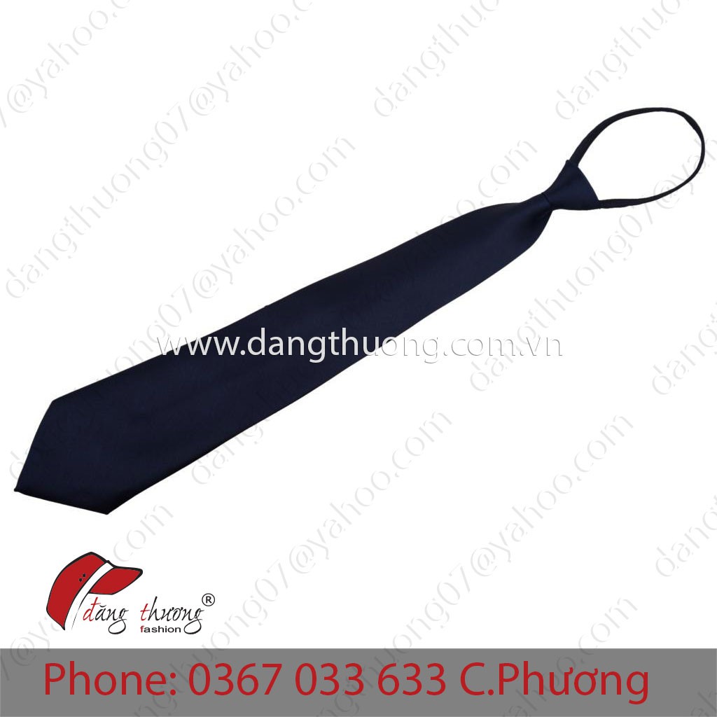 Cà vạt caravat thắt sẵn dây kéo màu xanh đen/ tím than cho nhân viên bảo vệ, văn phòng