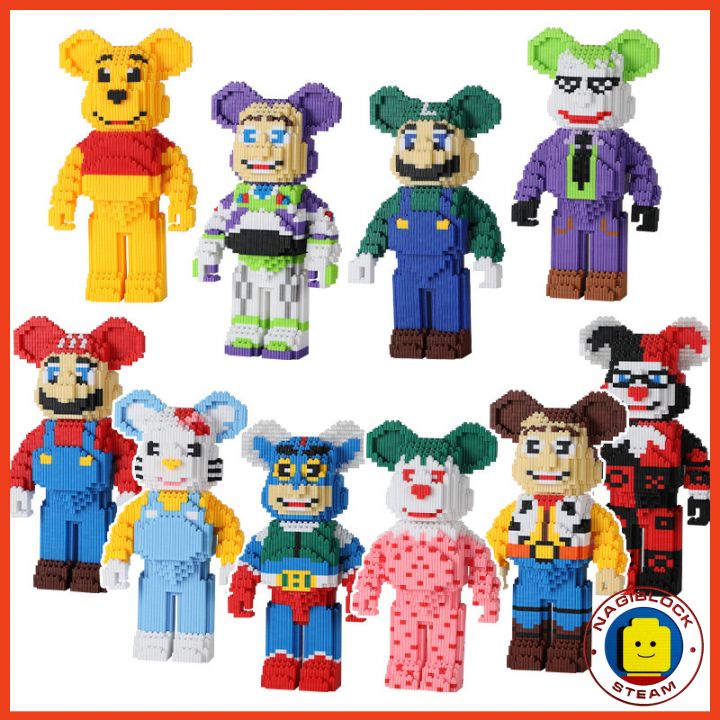 Mô hình lắp ráp gấu Bearbrick Xizai cỡ lớn làm quà tặng, trang trí decor