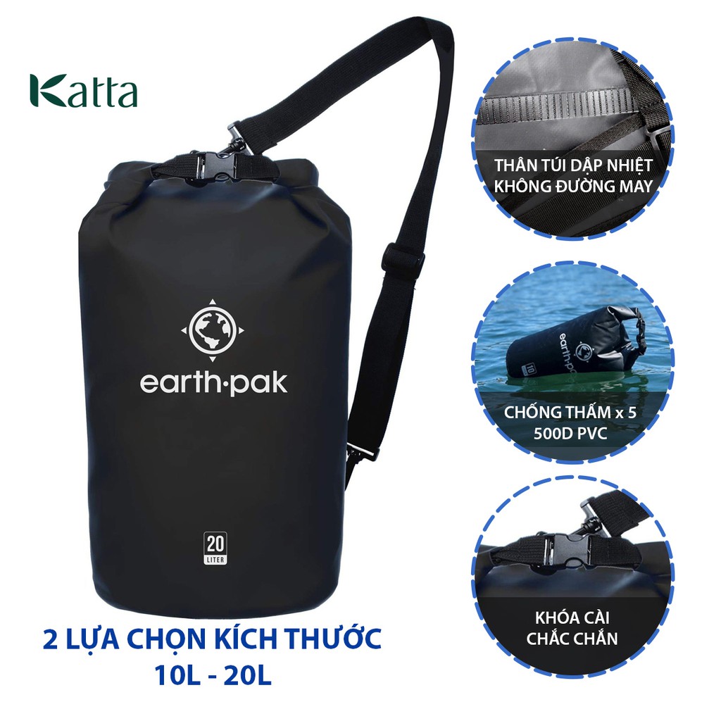 Balo du lịch chống nước x5 Earthpak đi phượt, leo núi có size lớn đến 55 lít sản xuất tại Việt Nam_Katta_V03_PK160