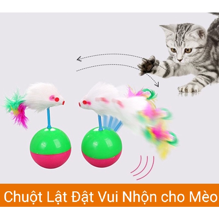 Đồ chơi Chuột Lật Đật Lông Vũ cho mèo