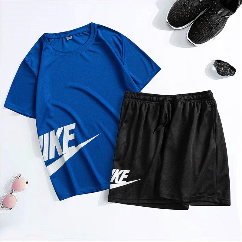 Set Đồ Thể Thao 2 Món Gồm Áo Thun Tay Ngắn + Quần short Thời Trang Mùa Hè Cho Nam Nike