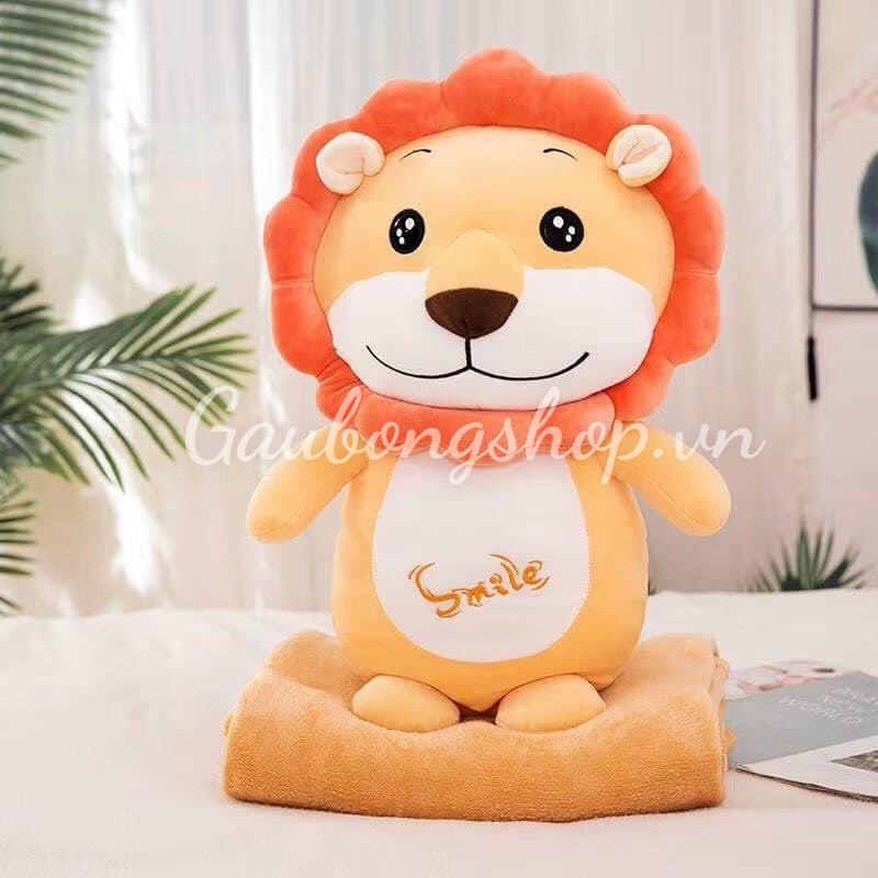 Gấu Bông Gối Ôm Sư Tử Smile Siêu Mịn Hàng Cao Cấp gaubongshop -m041