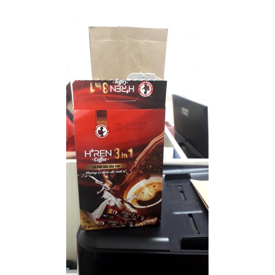 Cà phê sữa hòa tan H'ren 3 in 1 dạng túi 24 gói nặng 408g