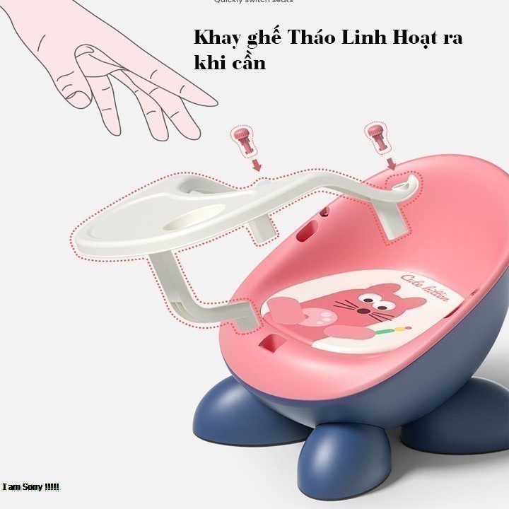 Ghế Ăn Dặm Mẫu Nhỏ Gọn Thấp Kiêm Ghế Ngồi Chơi Chơ Bé Có Còi BÍp