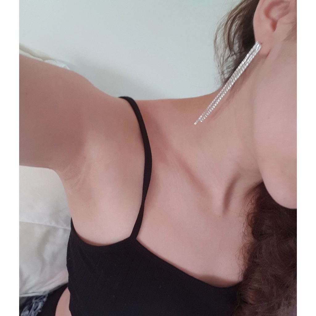 Hoa Tai Dáng Dài Đính Đá Phối Tua Rua Thời Trang Cho Nữ