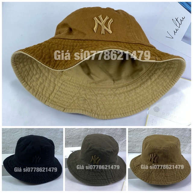 Nón bo tai bèo bucket màu như 2 mặt 2 lớp thêu Ny đậm chất thời trang nam nữ