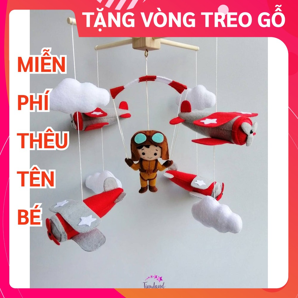 [MIỄN PHÍ THÊU TÊN BÉ] Đồ chơi treo nôi cũi cho bé kích thích thị giác Coco Kids, tự xoay và phát nhạc mẫu PHI CÔNG NHÍ