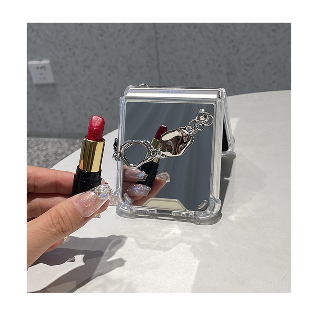 Ốp Điện Thoại Nắp Gập Tráng Gương Có Vòng Đeo Tay Cho Samsung Galaxy Z Flip 3 5G Z Flip 4 1 / 2 Z Flip3 ZFlip3 ZFlip 3 Z Flip4 ZFlip 4
