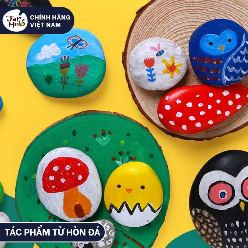 VẼ TRANH TRÊN ĐÁ cùng Bộ Kit Rock Painting - Bộ màu vẽ và dụng cụ sáng tạo nghệ thuật trên đá chính hãng Joan Miro