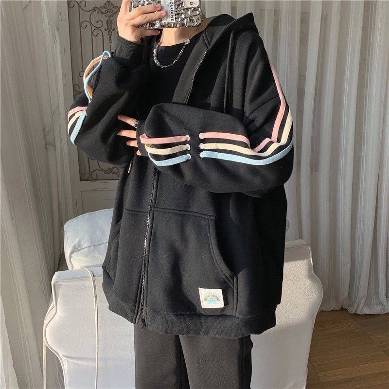 【Keroro】Áo khoác nỉ 1 lớp dày dặn phối kẻ sọc tay FuLL SIze | BigBuy360 - bigbuy360.vn