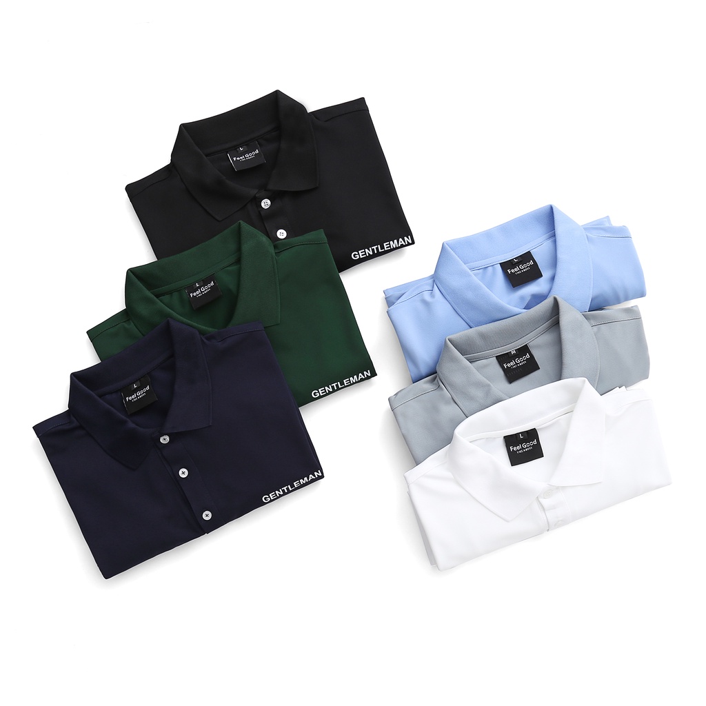 Áo Polo Nam trơn basic cổ bẻ GENT2 FEEL GOOD - vải thun cá sấu 6 màu form regular trẻ trung năng động