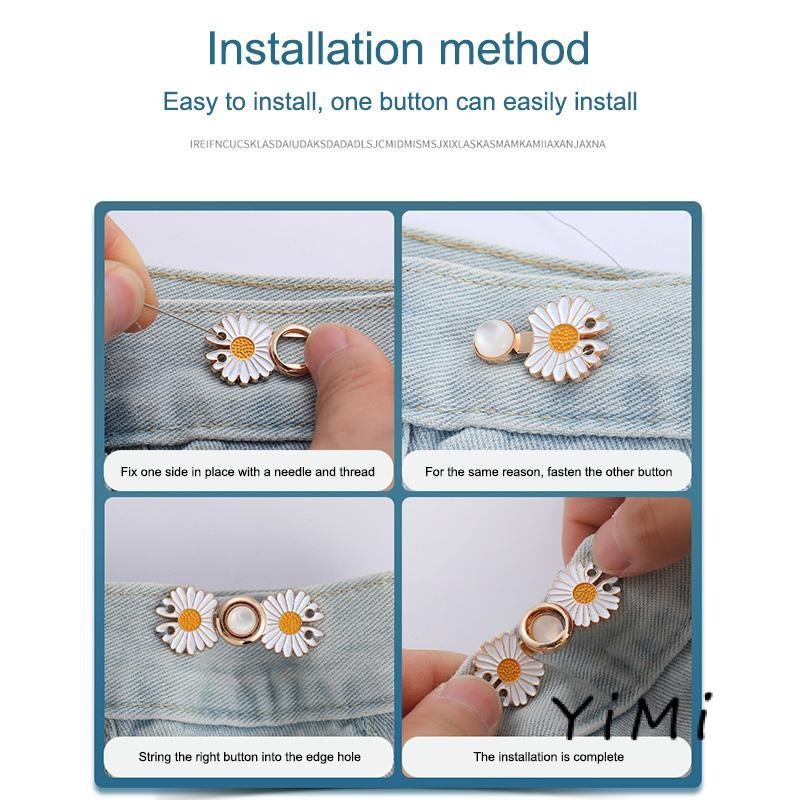 Nút Kim Loại Hình Hoa Cúc Nhỏ Gắn Eo Quần Jean Có Thể Tháo Rời