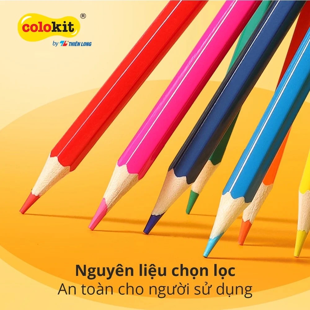 Bút chì màu chuyên nghiệp dạng lon 36 màu Thiên Long Colokit - Tiêu chuẩn châu Âu