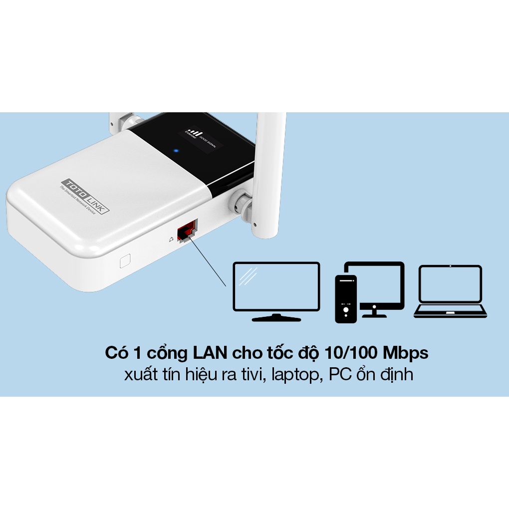 Bộ mở rộng sóng Wi-Fi băng tần kép AC1200 TOTOLINK EX1200L Trắng