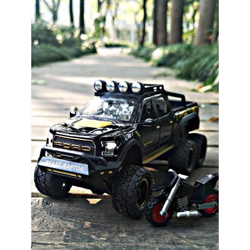 Mô Hình 1:28 Xe Bán Tải Ford F150 Beast Raptor 22cm