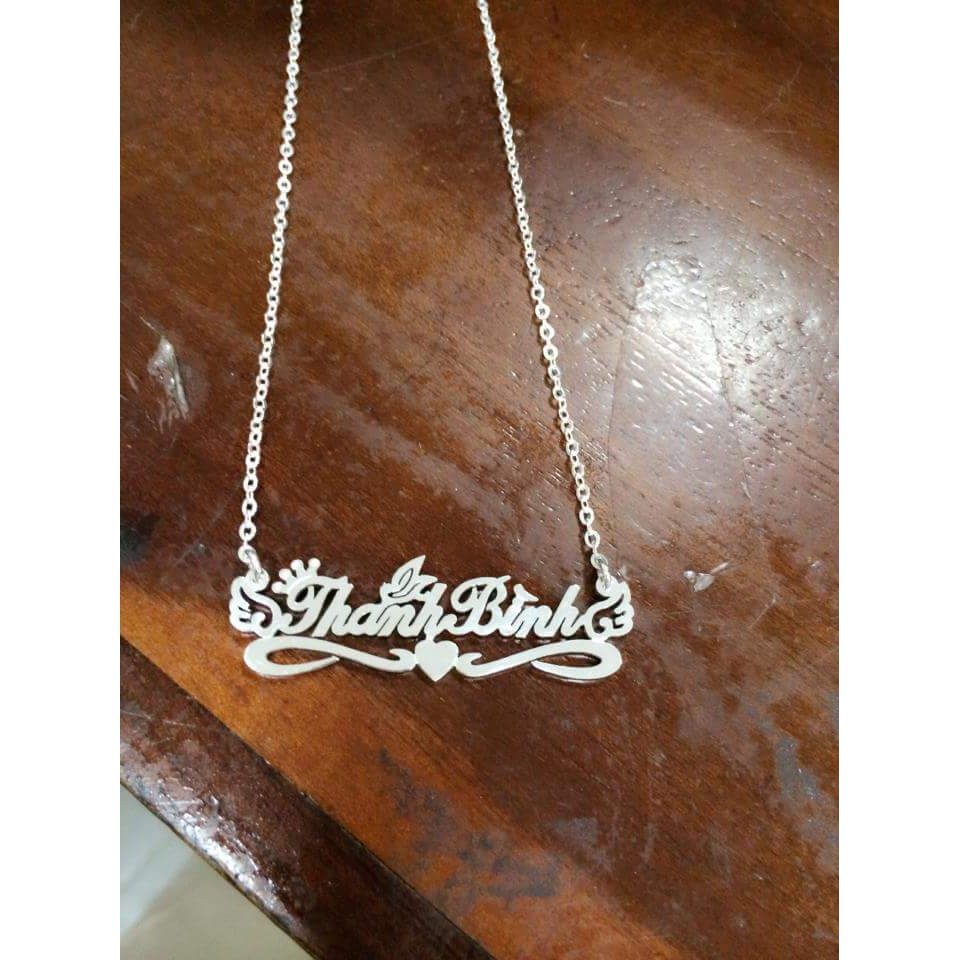 DÂY CHUYỀN MẶT CHỮ BẠC TA KHẮC TÊN THEO YÊU CẦU