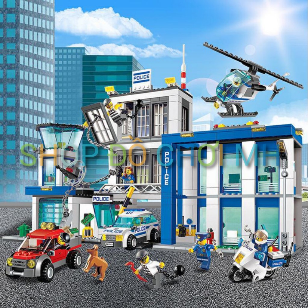 đồ chơi lego xếp hình lắp ráp bela urban 10424 - 890 chi tiết - trụ sở cục cảnh sát