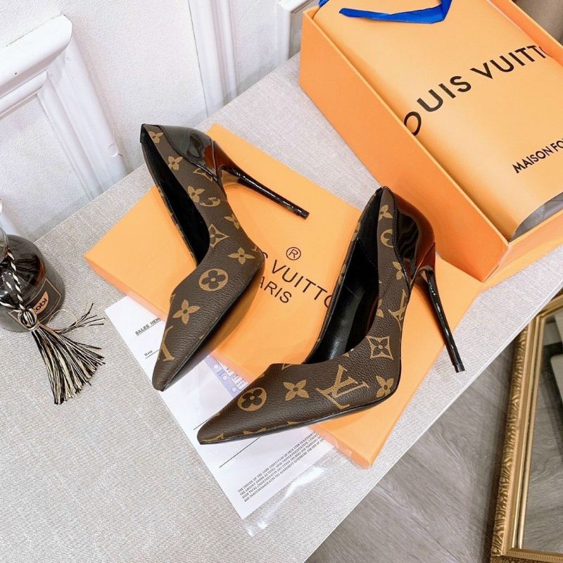 h Giày Cao Gót 10p l.v Da Mềm Êm Gót Bóng Fullbox Bill Túi Hãng Cao Cấp