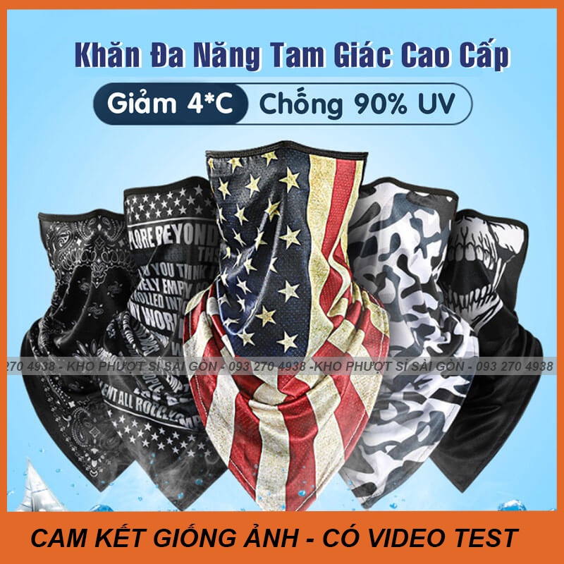 CHỌN MẪU - Khăn đa năng tam giác chống bụi phù hợp cho các bạn đội mũ fullface - nón bảo hiểm 3/4