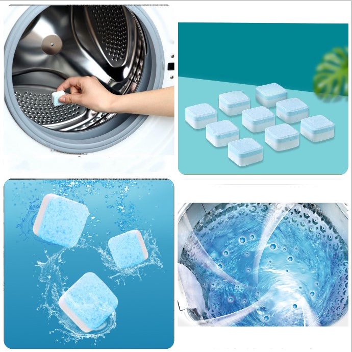 Hộp 12 Viên Tẩy Vệ Sinh Lồng Máy Giặt, viên sủi vệ sinh diệt khuẩn lồng máy giặt