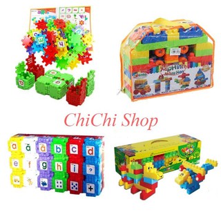 Đồ Chơi Xếp Hình Mầm Non Nhiều Chi Tiết Bằng Nhựa An Toàn Cho Bé