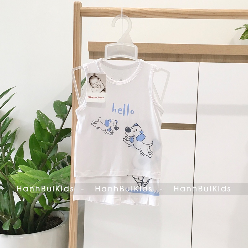 Bộ ba lỗ cho bé vải sợi tre Momma