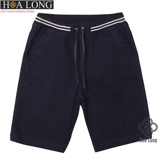 Quần short kaki lưng thun nam Hoa Long - Xanh đen