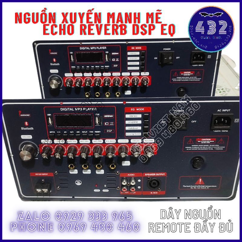 Bo Mạch Loa Kéo DSP Stereo Echo Reverb Nguồn 36V Đôi 4 Tấc Đôi 5 Tấc Chống Hú Tốt Nhất Loa Kéo